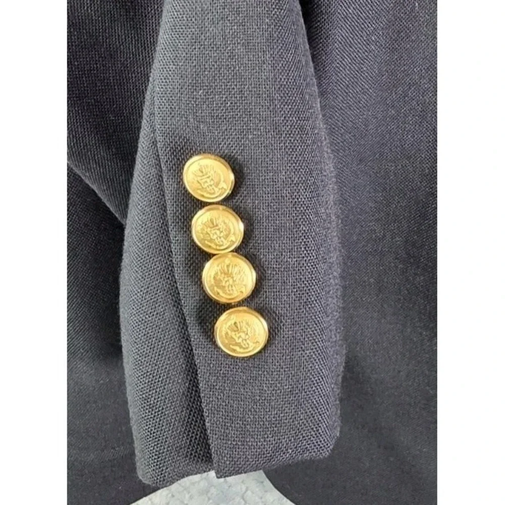 ANDHURST Mens Sports Coat‎ Blazer Suit Jacket Size 48L Wool Blend Gold Buttons